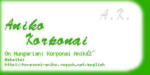 aniko korponai business card